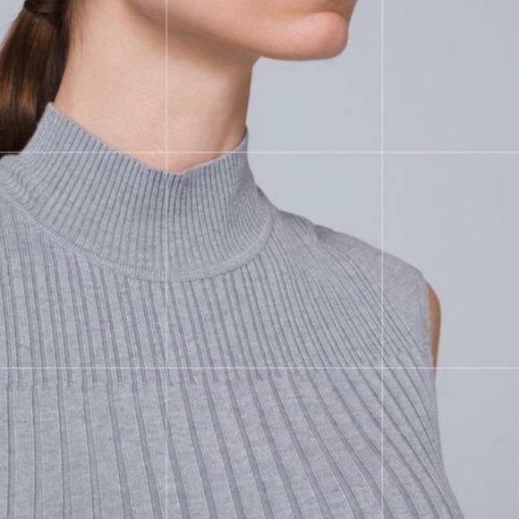 White House Black Market Gray Ribbed Sweater Tank Top Size M - Picture 3 of 9